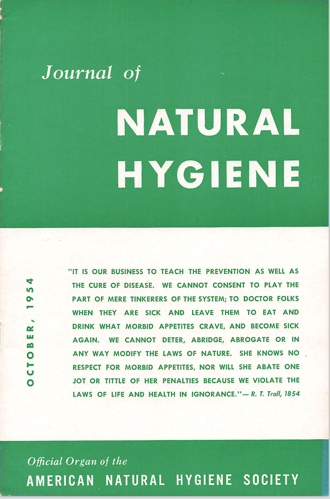 Journal of Natural Hygiene October 1954